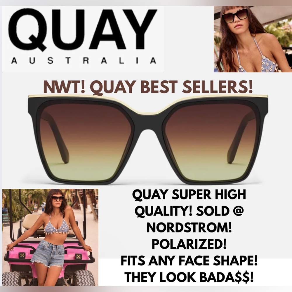 NWT! QUAY AUSTRALIA SUNGLASSES! FITS ALL FACE TYPES! POLARIZED! COMES W/ A CASE!
